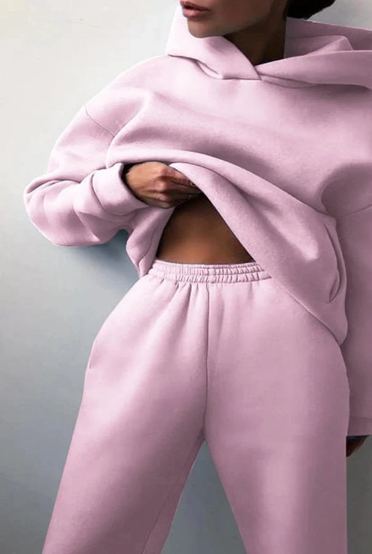 Tweedelige Set met Oversized Hoodie en Wijde Broek – Comfortabel & Casual – Léocadie