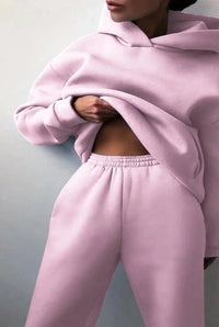 Tweedelige Set met Oversized Hoodie en Wijde Broek – Comfortabel & Casual – Léocadie