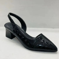Slingback Hakken met Blokhak, Spitse Neus en Gevormd Voetbed – Elegant & Stabiel – Léonelle