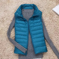Lichtgewicht getailleerde dames bodywarmer in blauw