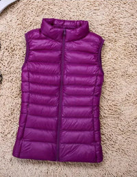 Lichtgewicht getailleerde dames bodywarmer in paars