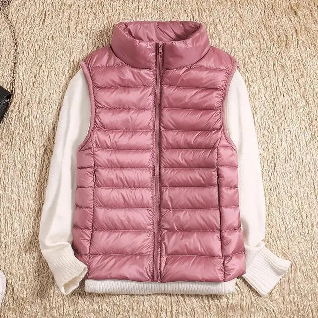 Lichtgewicht getailleerde dames bodywarmer in roze