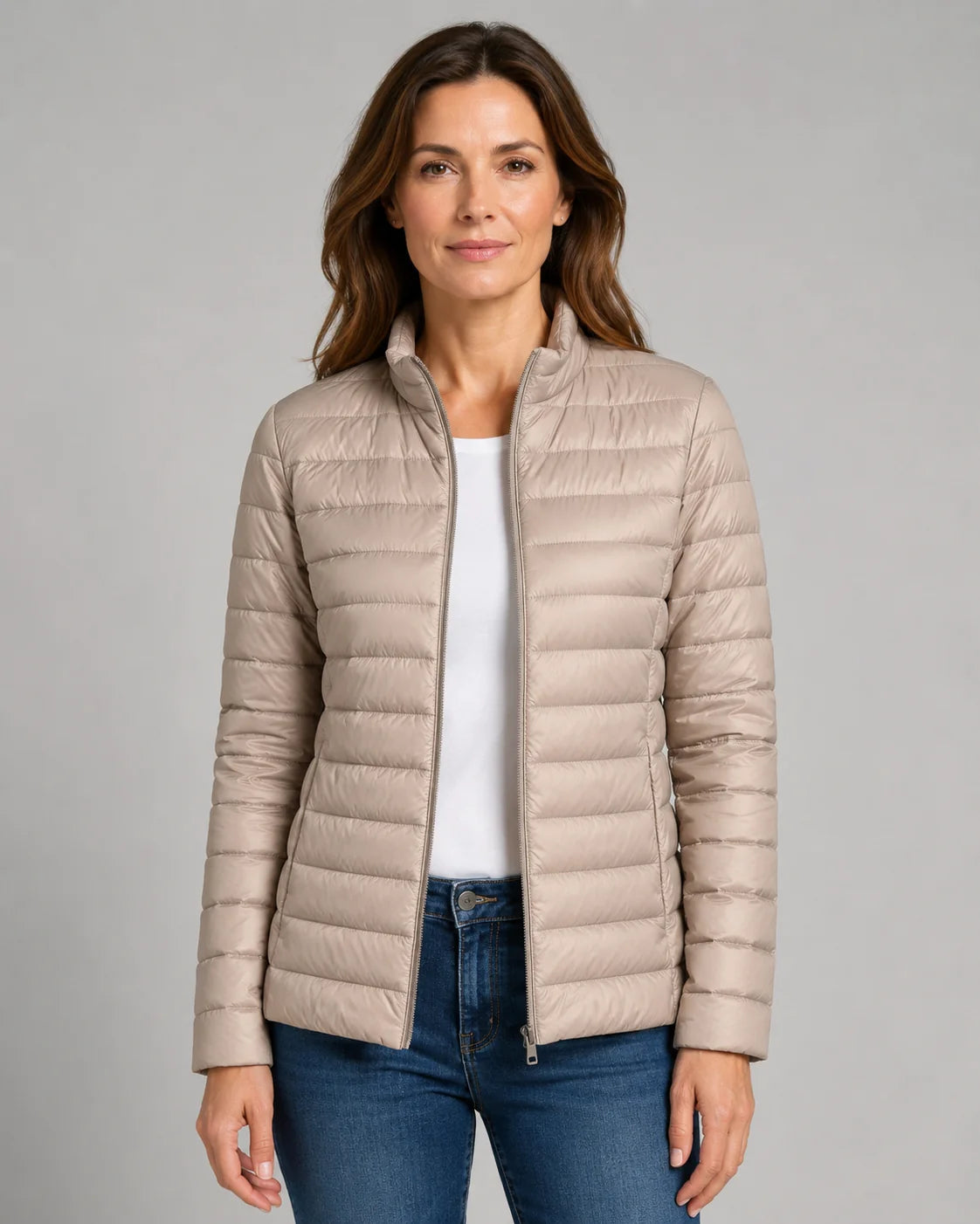 lichtgewicht-dames-puffer-jas-staande-kraag-rits-beige