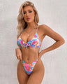 Tweedelige Bikini met Tropische Print en Hoge Beenuitsnede – Zomers & Speels – Lilou