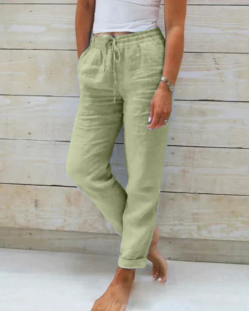 Lange Linnen Damesbroek met Luchtige Pasvorm – Zomers & Elegant – Loïs