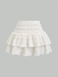 Mini Rok met Ruches en Speelse Print – Luchtig & Vrouwelijk – Lola