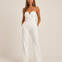 Mouwloze Jumpsuit met V-hals en Wijde Pijpen – Elegant & Veelzijdig – Loraline
