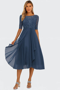 A-Lijn Midi Jurk met Kantdetails – Elegant & Zomers – Lyséline