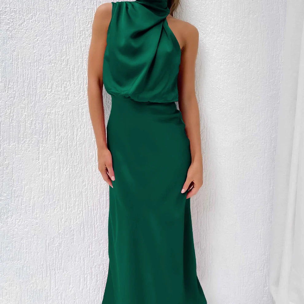 Rugloze Maxi Jurk met Open Rug en Vloeiend Silhouet – Elegant & Verleidelijk – Maëlite