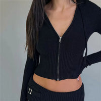Gebreide Tweedelige Set met Capuchontrui en Bijpassende Broek – Comfortabel & Casual – Maïlie