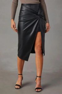 Hoge Taille Rok met Elegante Split – Vrouwelijk & Veelzijdig – Manon