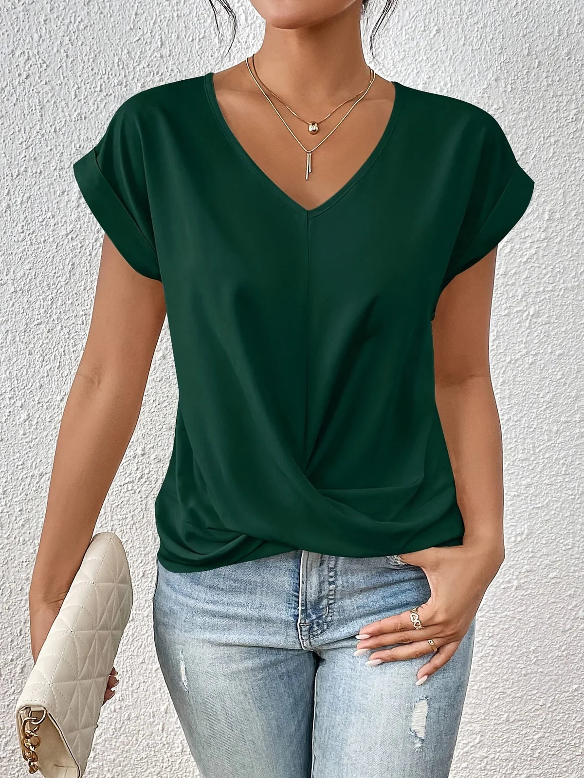T-shirt met Sweetheart Halslijn en Lichte Stretch – Comfortabel & Veelzijdig – Marisanne
