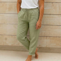 Linnen Broek met Elastische Tailleband, Trekkoord en Zakken – Relaxed & Zomers – Marjan