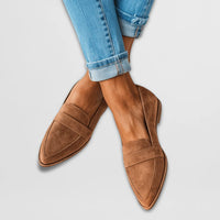 Loafers met Suède Look, Puntige Neus en Comfortabel Instapmodel – Tijdloos & Verfijnd – Marlaine