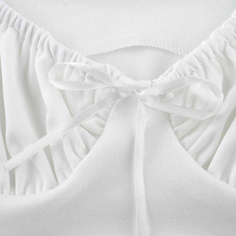Milkmaid Top met Ruches en Cropped Snit – Romantisch & Vrouwelijk – Marleen