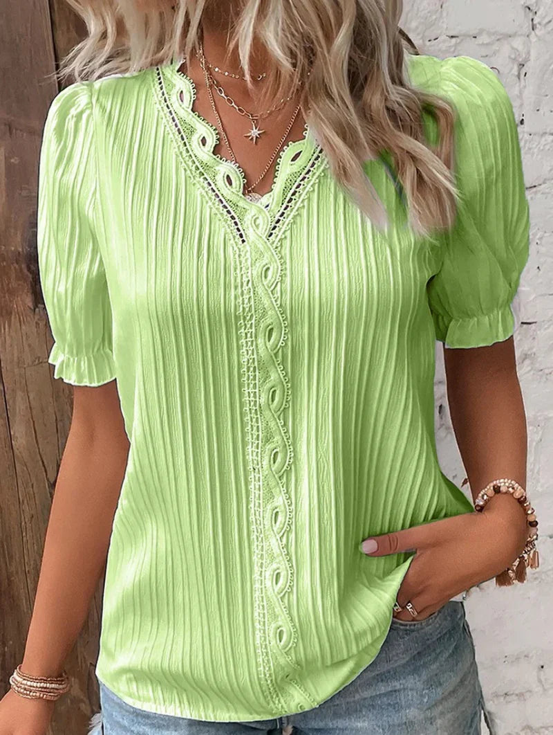 Blouse met Kanten Details – Verfijnd & Veelzijdig – Marlène