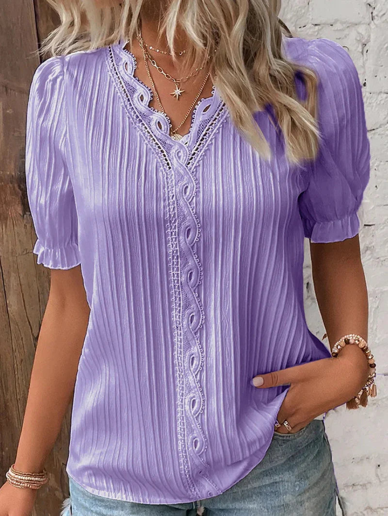 Blouse met Kanten Details – Verfijnd & Veelzijdig – Marlène