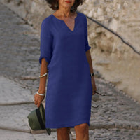 Elegante Zomerjurk met V-Hals – Luchtig & Tijdloos – Mélorine