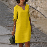 Elegante Zomerjurk met V-Hals – Luchtig & Tijdloos – Mélorine