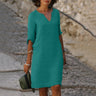 Elegante Zomerjurk met V-Hals – Luchtig & Tijdloos – Mélorine