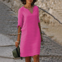Elegante Zomerjurk met V-Hals – Luchtig & Tijdloos – Mélorine