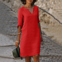 Elegante Zomerjurk met V-Hals – Luchtig & Tijdloos – Mélorine