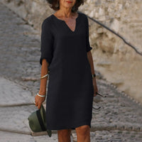 Elegante Zomerjurk met V-Hals – Luchtig & Tijdloos – Mélorine