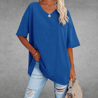 Oversized Shirt met V-hals en Soepele Drapering – Comfortabel & Vrouwelijk – Mirabelle