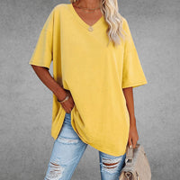Oversized Shirt met V-hals en Soepele Drapering – Comfortabel & Vrouwelijk – Mirabelle