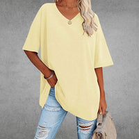 Oversized Shirt met V-hals en Soepele Drapering – Comfortabel & Vrouwelijk – Mirabelle