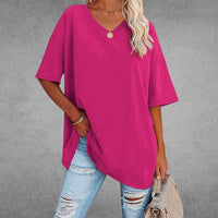 Oversized Shirt met V-hals en Soepele Drapering – Comfortabel & Vrouwelijk – Mirabelle
