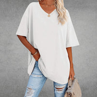 Oversized Shirt met V-hals en Soepele Drapering – Comfortabel & Vrouwelijk – Mirabelle