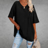 Oversized Shirt met V-hals en Soepele Drapering – Comfortabel & Vrouwelijk – Mirabelle