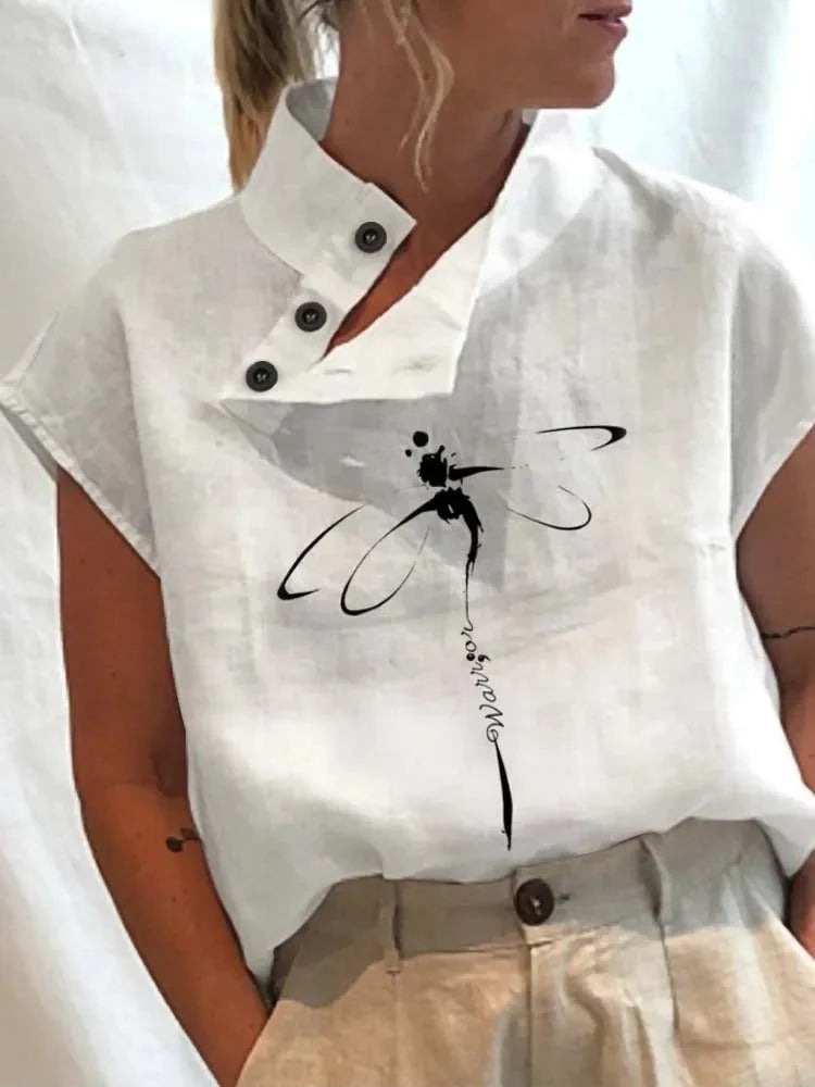 Dames Blouse met Print – Comfortabel & Stijlvol – Mirevianne