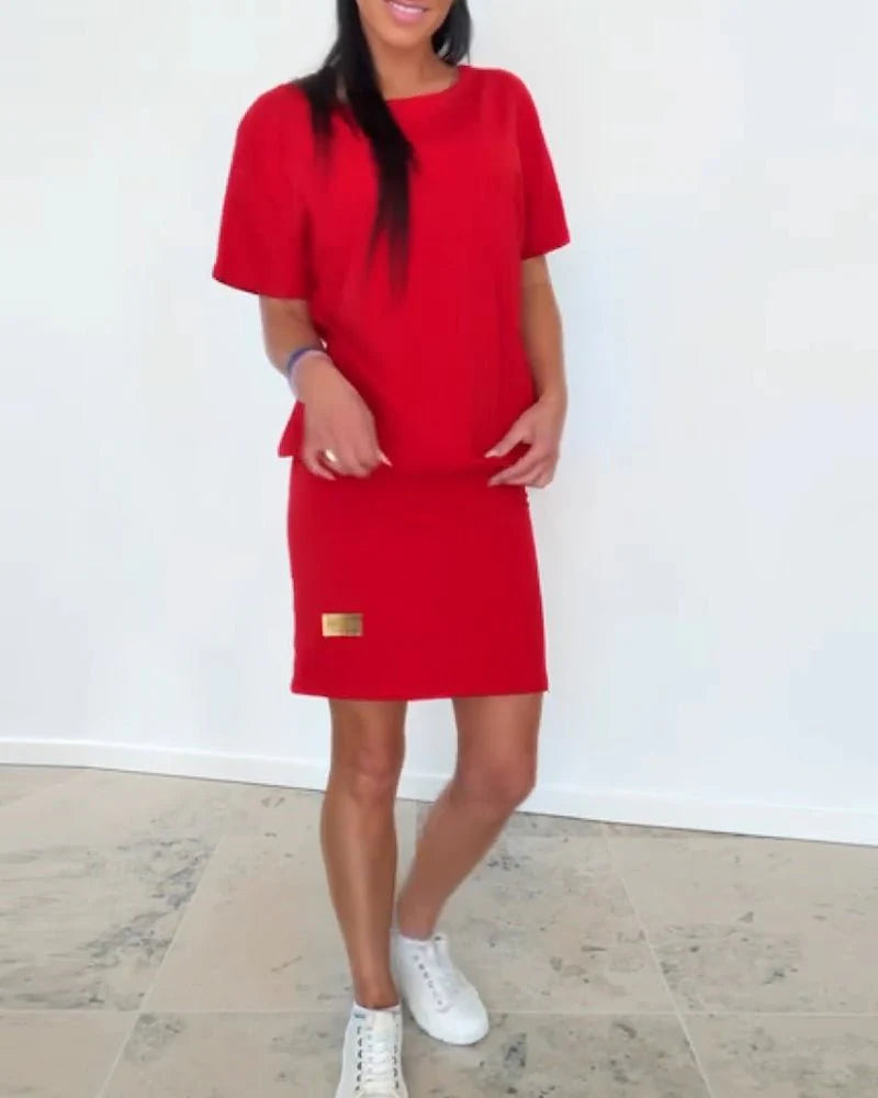 Comfortabele Stretchjurk met Flatterend Silhouet – Elegant & Veelzijdig – Maëlwenn