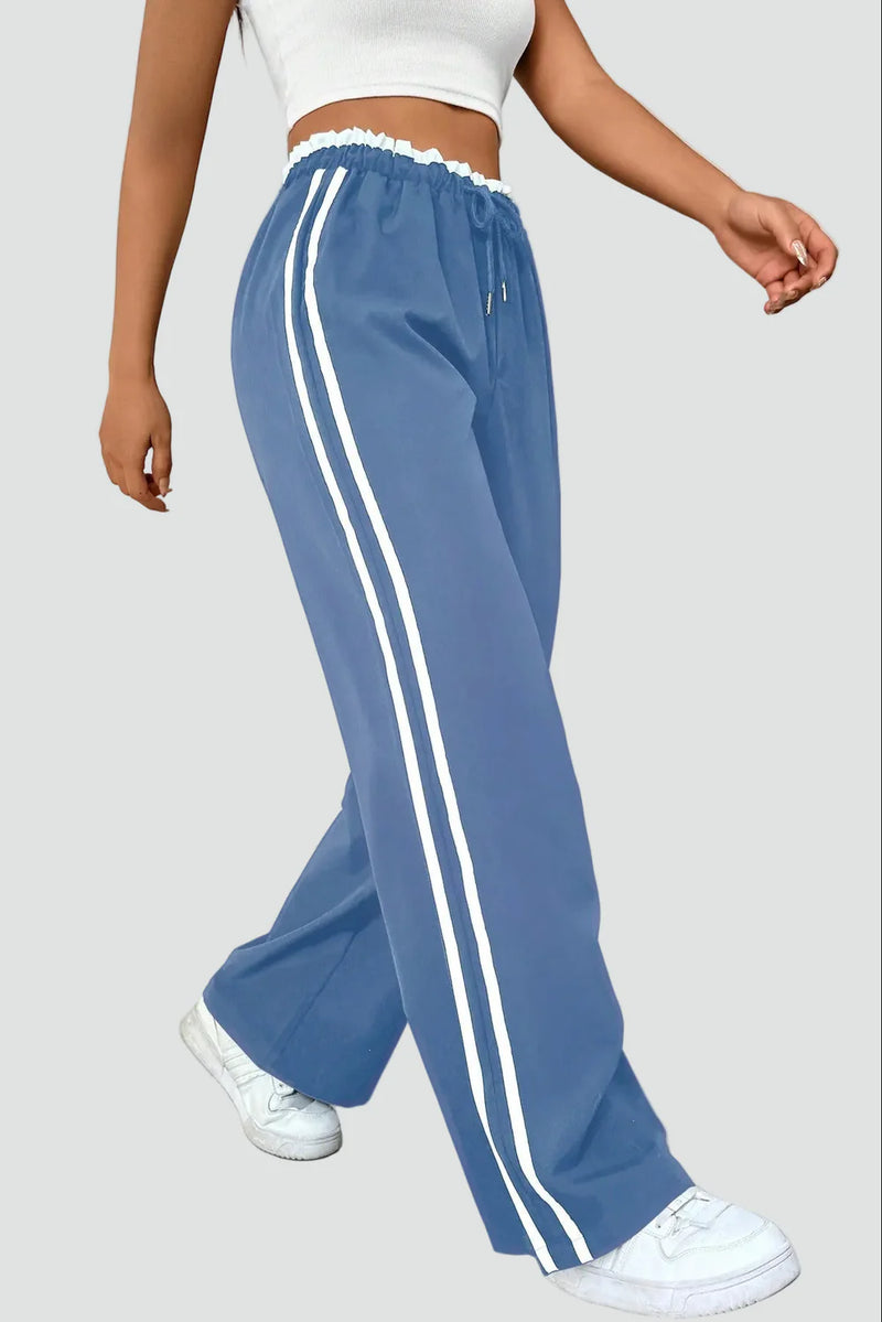 Sportieve Joggingbroek met Wijde Pijpen en Elastische Taille – Comfortabel & Modern – Naïla