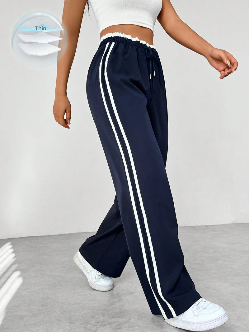Sportieve Joggingbroek met Wijde Pijpen en Elastische Taille – Comfortabel & Modern – Naïla