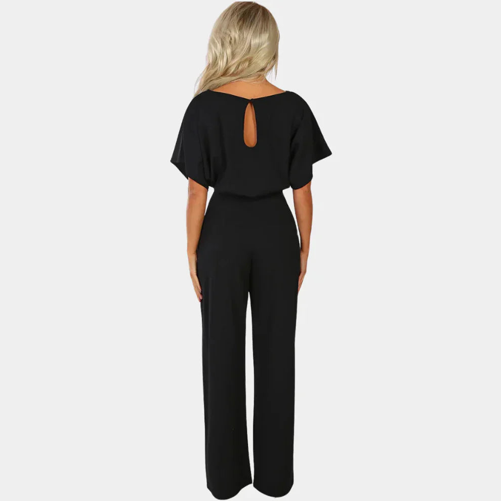 Wide-Leg Jumpsuit met Minimalistisch Design – Elegant & Veelzijdig – Sévanille