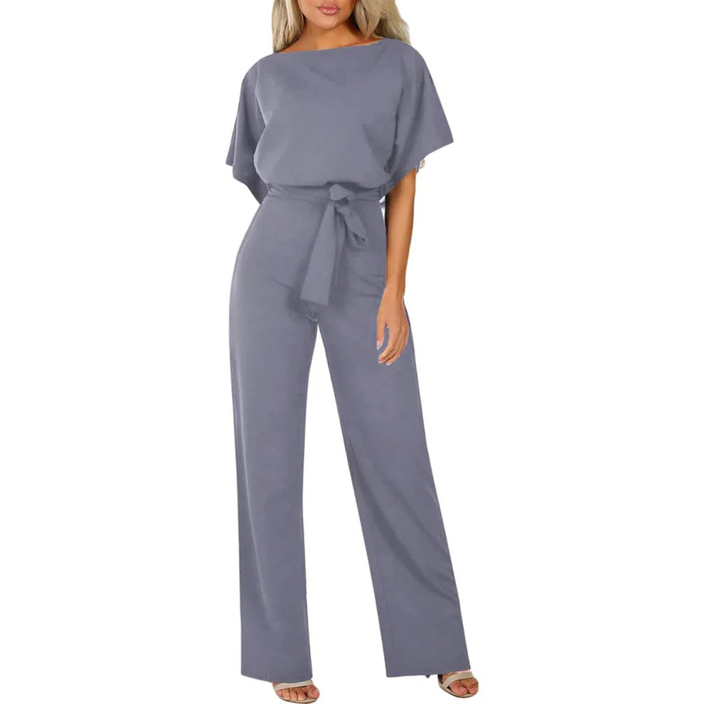 Wide-Leg Jumpsuit met Minimalistisch Design – Elegant & Veelzijdig – Sévanille