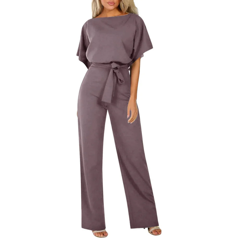Wide-Leg Jumpsuit met Minimalistisch Design – Elegant & Veelzijdig – Sévanille