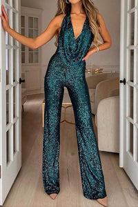 Glamoureuze Jumpsuit met All-Over Lovertjes – Sprankelend & Feestelijk – Ninon