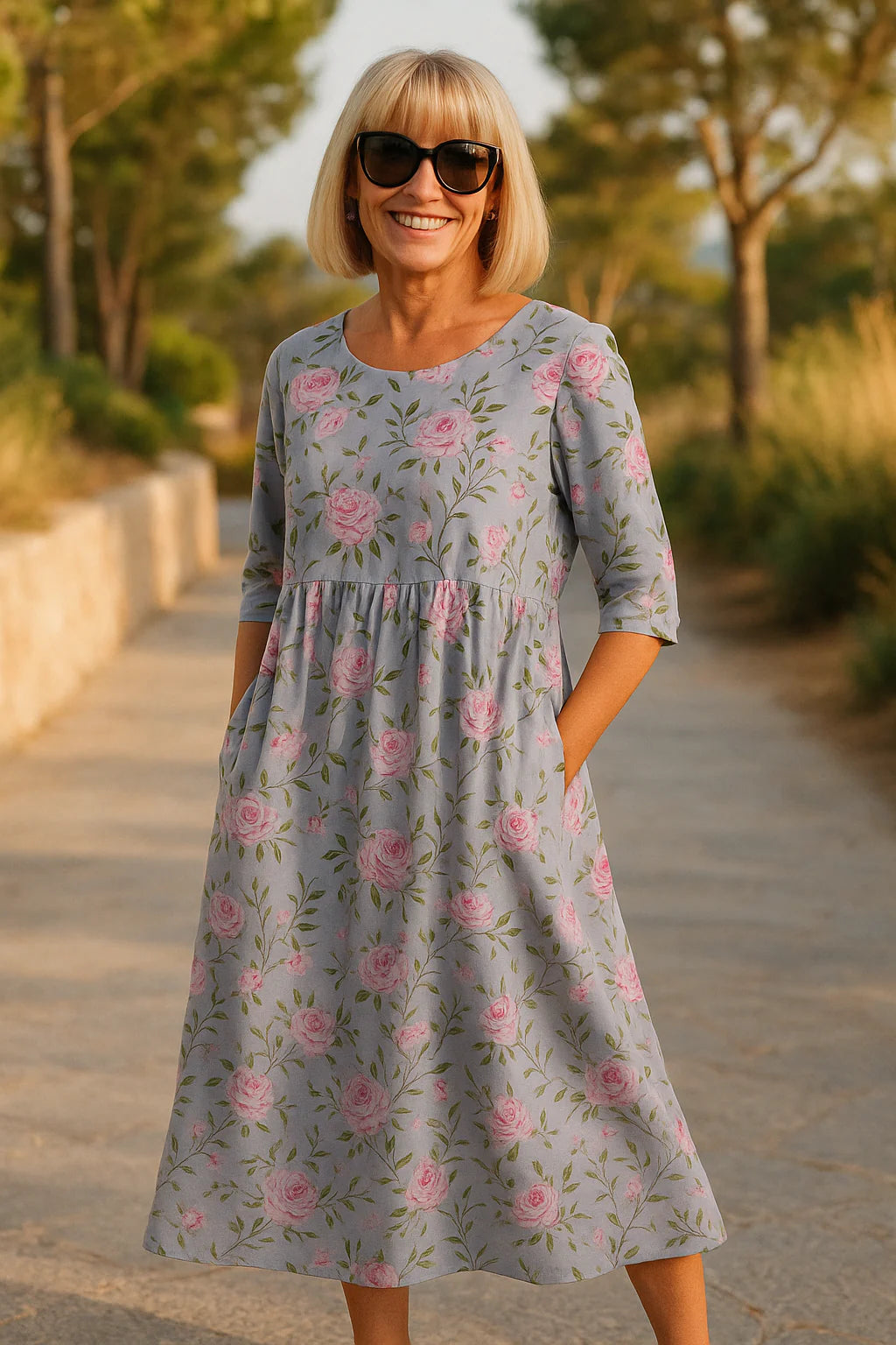 Ontspannen Midi Jurk met Lange Mouwen – Moeiteloos Elegant & Comfortabel – Noor