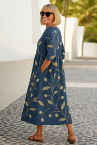 Ontspannen Midi Jurk met Lange Mouwen – Moeiteloos Elegant & Comfortabel – Noor