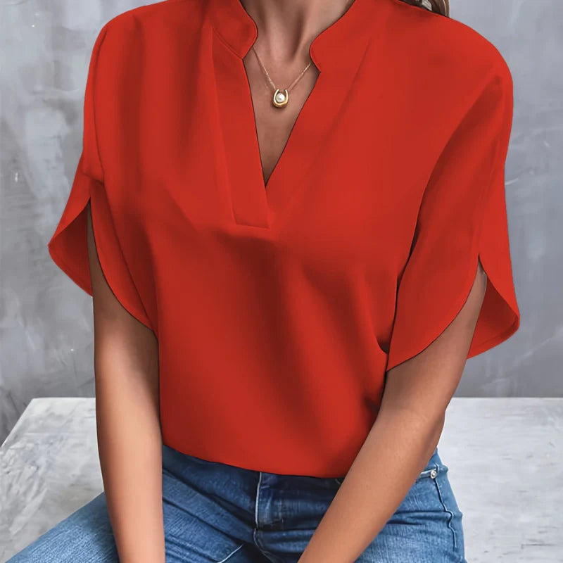 Dames Blouse met Korte Mouwen – Tijdloos & Luchtig – Norélya
