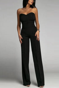 Strapless Jumpsuit met Hoge Taille en Strak Silhouet – Verfijnd & Tijdloos – Ombelie