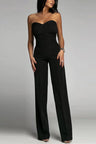Strapless Jumpsuit met Hoge Taille en Strak Silhouet – Verfijnd & Tijdloos – Ombelie