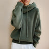 Oversized Gebreide Dames Trui met Hoge Col en Trekkoord