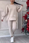 Oversized Dames Loungeset Met Asymmetrische Sweater En Legging