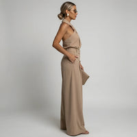 Jumpsuit met Halternek en Wijde Palazzo-broek – Elegant & Feestelijk – Pénélope