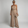 Jumpsuit met Halternek en Wijde Palazzo-broek – Elegant & Feestelijk – Pénélope